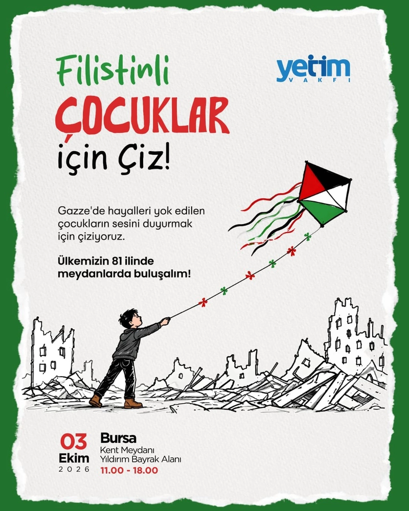Gazze İçin Umut Çizimleri: Filistinli Çocuklar İçin Büyük Farkındalık Etkinliği