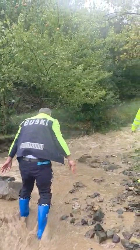 Mudanya’da taşkın riskine karşı Karanlık Dere’de çalışma
