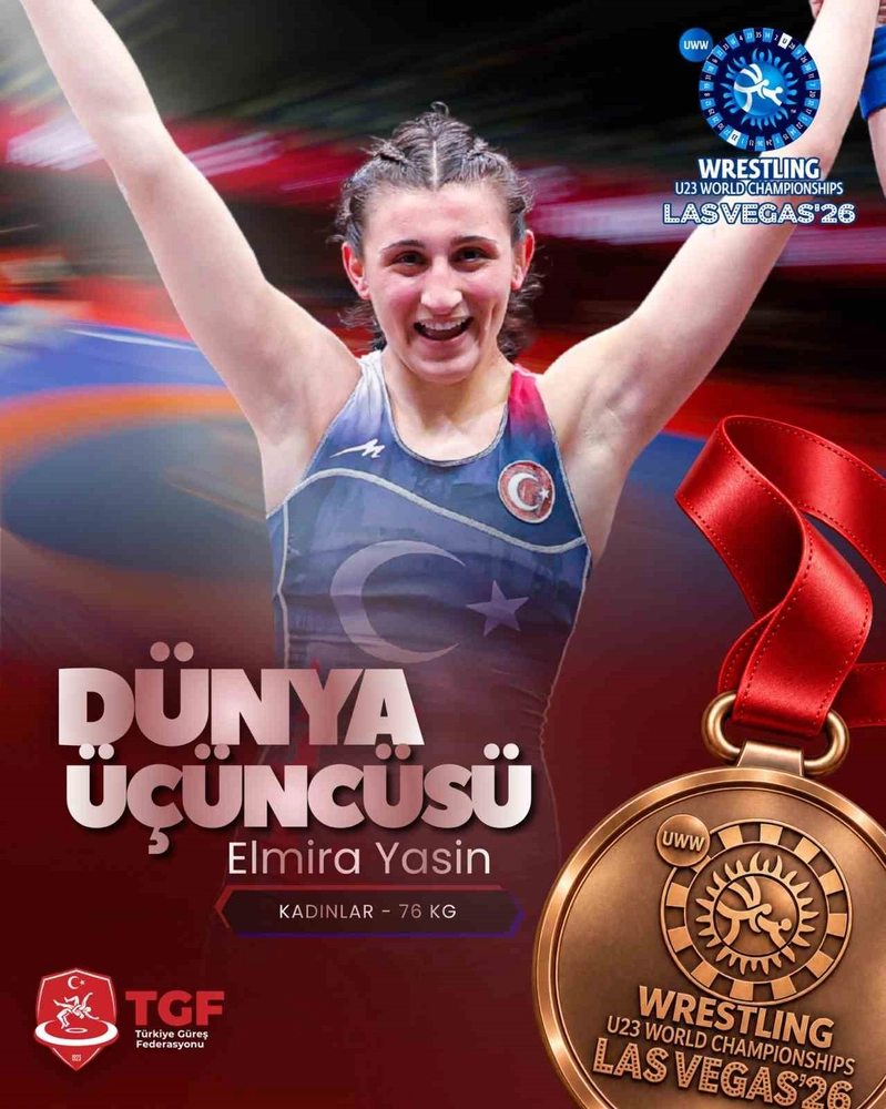 Milli güreşçi Elmira Yasin, dünya üçüncüsü oldu
