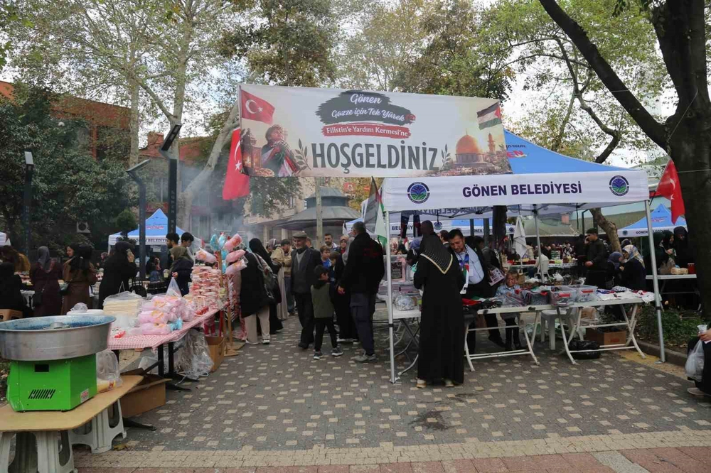 Gönen’de Gazze için yardım organizasyonu düzenlendi
