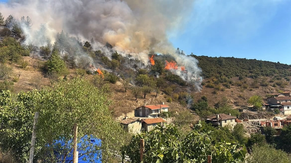 Büyükorhan'da Orman Yangınına Havadan ve Karadan Müdahale Ediliyor
