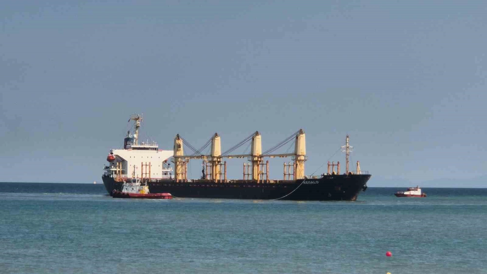 Tekirdağ’da 169 metrelik gemi karaya oturdu
