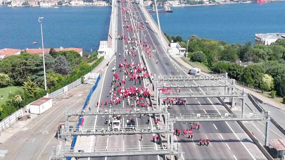 15 Temmuz Demokrasi ve Milli Birlik Günü yürüyüşü dron ile görüntülendi
