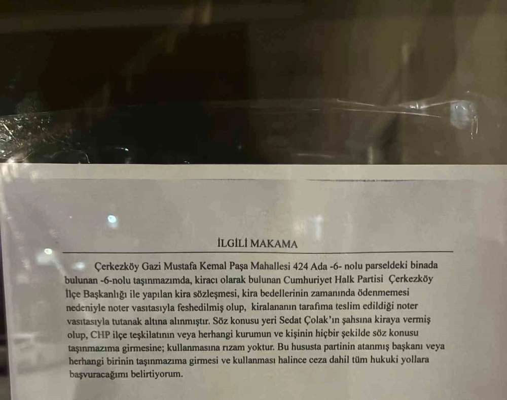 Görevden alınan ilçe başkanı kontratı kendi üzerine yapmış
