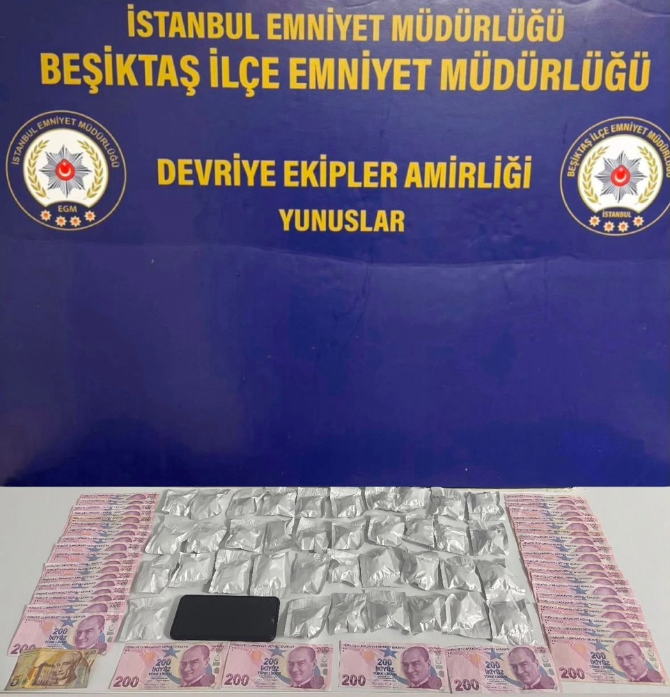 Beşiktaş'ta çamaşır makinesine gizlenmiş 37 paket esrar ele geçirildi