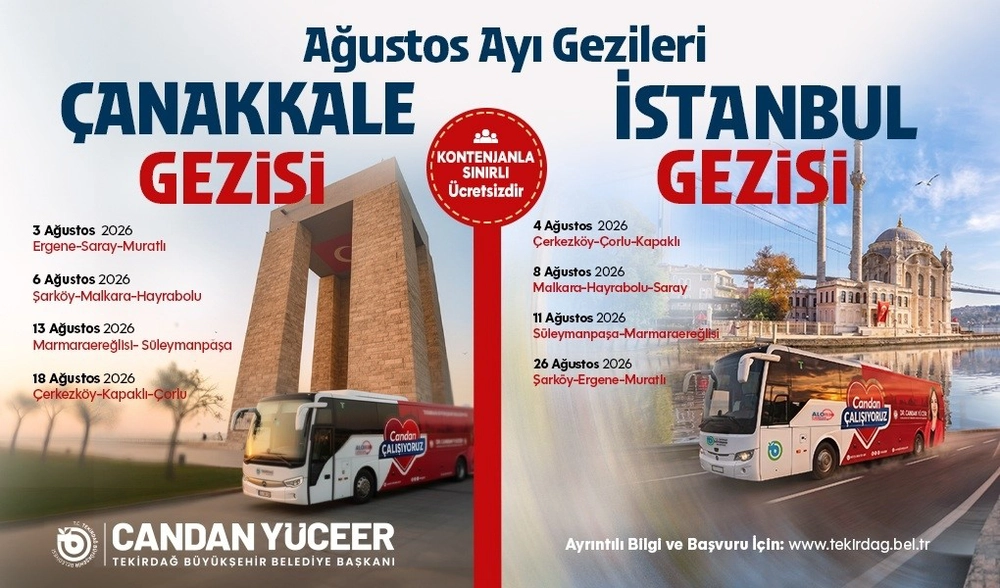 Tekirdağ'da ücretsiz tarih ve kültür gezileri Ağustos takvimi belli oldu