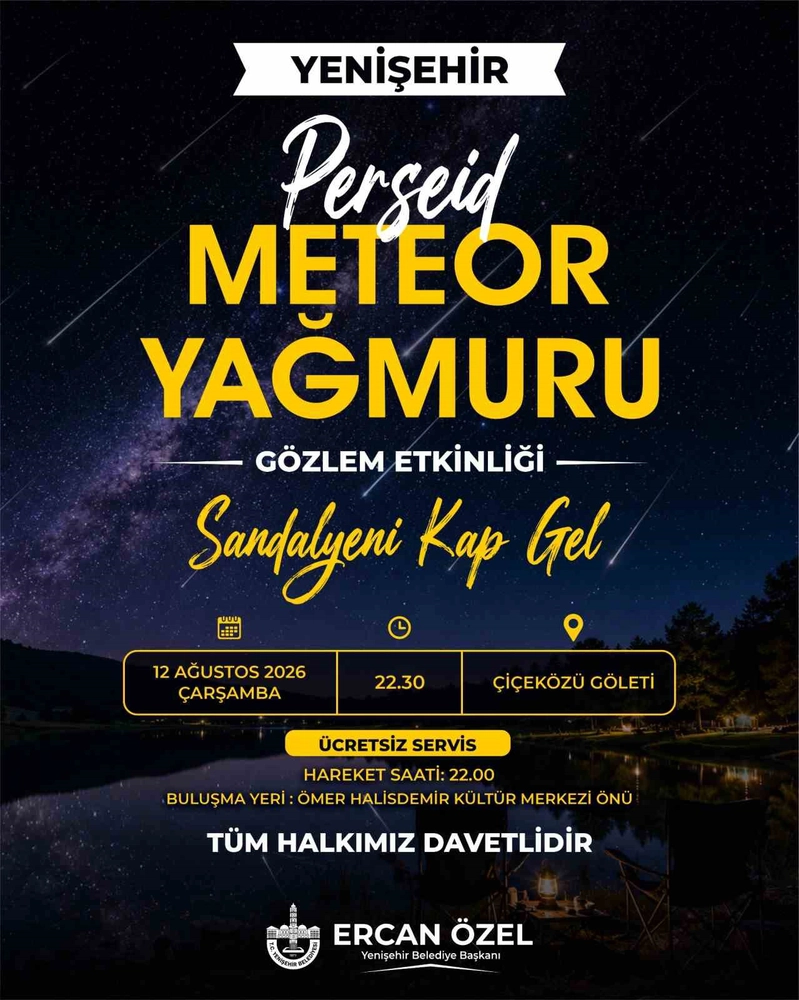 Yenişehir'de Perseid Meteor Yağmuru Çiçeközü Göleti'nde İzlenecek