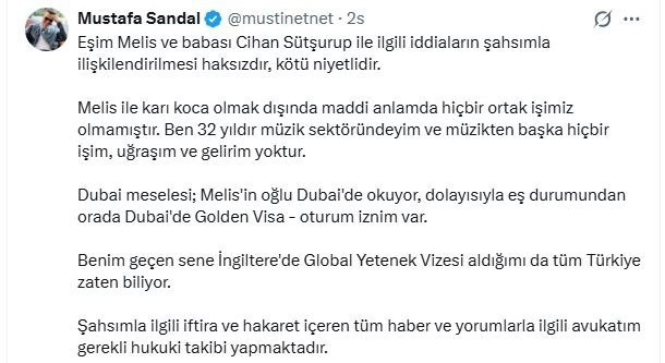Mustafa Sandal Eşinin Fonlardan Para Çektiği İddialarına Karşı Sert Çıkış Yaptı