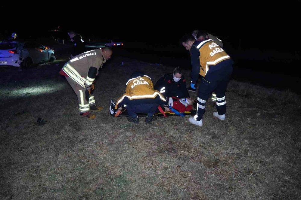 Edirne'de Alkollü Sürücünün Kontrolden Çıkan Otomobili Taklalar Atarak Durdu